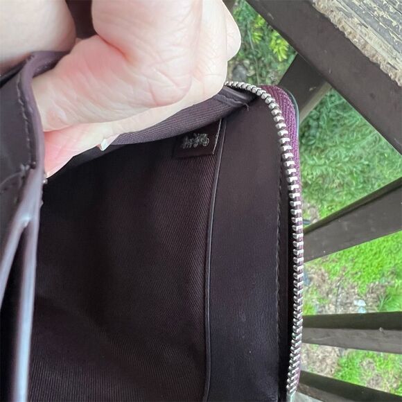 NWT COACH Wallet Pebbled Leather Purple (Deep Berry) w Silver Hardware AUTHENTIC - Picture 9 of 9